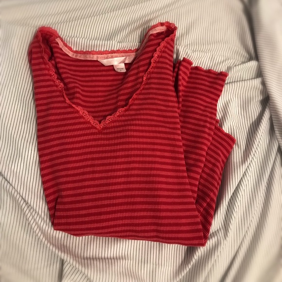 Victoria’s Secret Striped Red Pajama Top - Picture 2 of 3